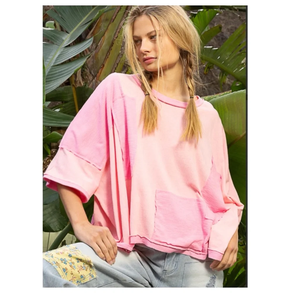 $30 start 115 LAST ONE ❤️Pretty POL cotton jersey ribbed top - Picture 2 of 6